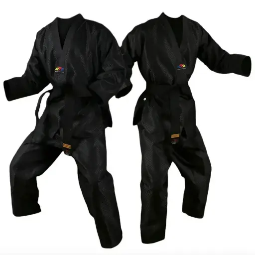 Dobok Negro (con Cuello-V Negro)